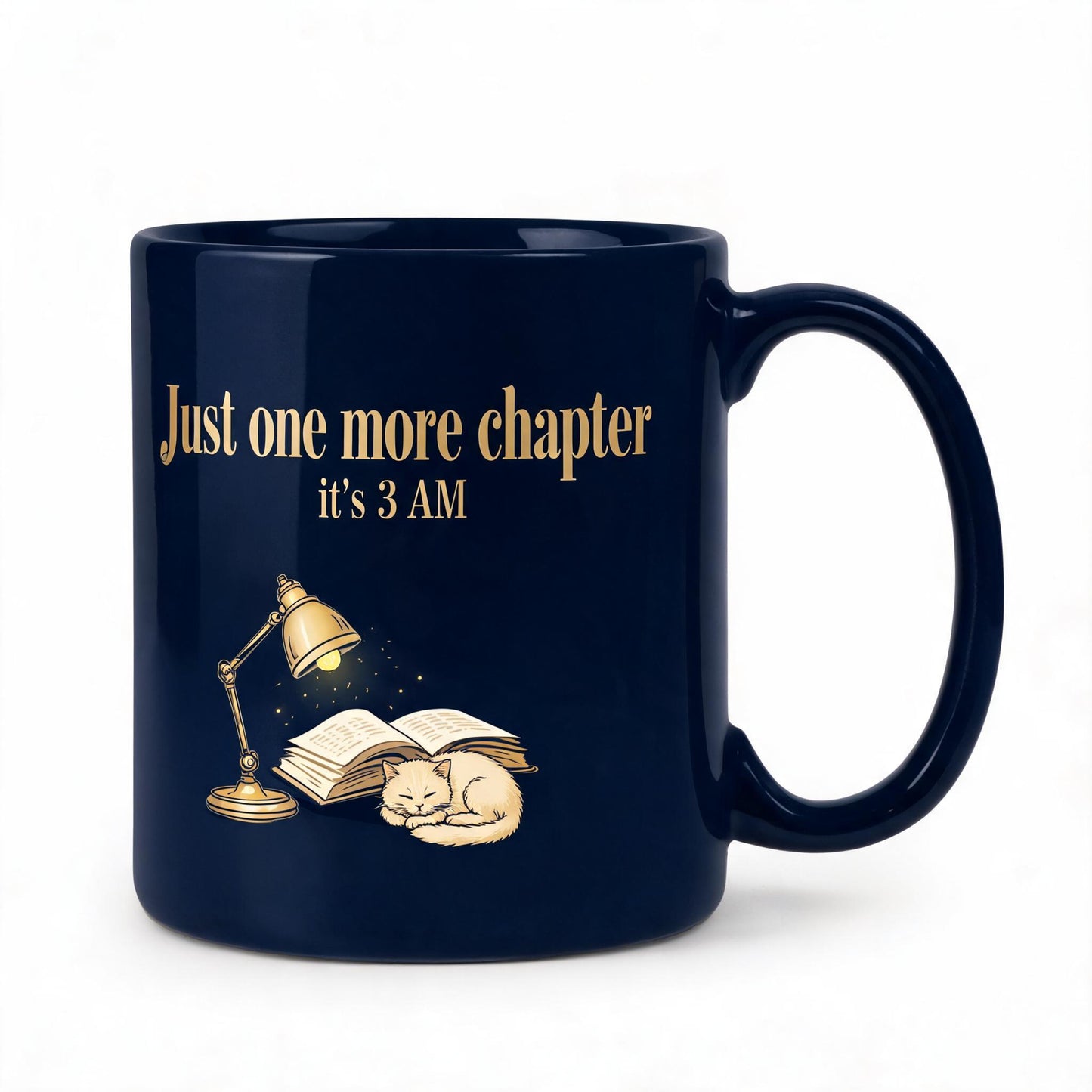 Just One More Chapter Mug - Funny Book Lover Ceramic Mug 11oz - Night Reader Gift